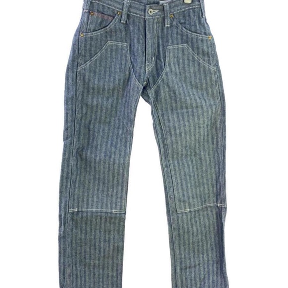 Iron Heart Double Knee Logger Pants Hickory Stripe W29 L29 - Picture 3 of 5